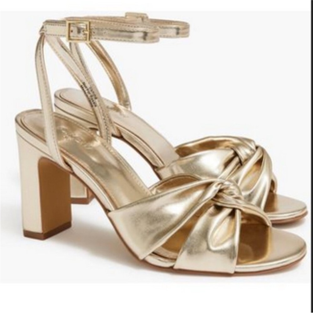 J. Crew Factory Gold Heeled Sandals